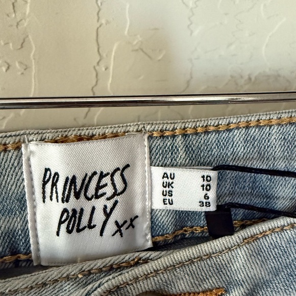 Princess Polly|light wash denim maxi skirt with front slit opening•••NWT,size 6 - Picture 10 of 16